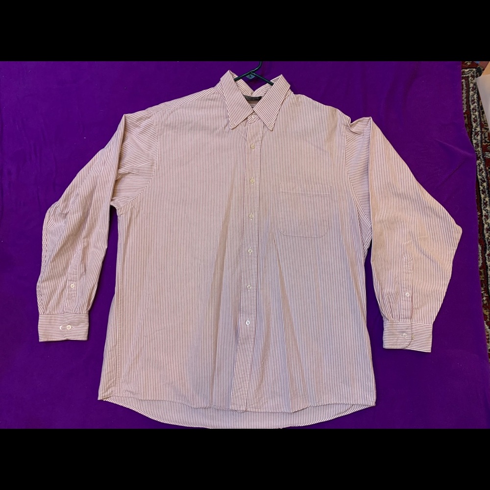 Red/White Striped Button Down Men’s Dress shirt